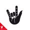 Hand sign for I love you vector glyph icon