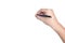 Hand sign posture hold pen write isolated