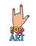 Hand with sign rock pop art