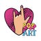 Hand with sign rock pop art