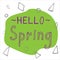 Hand signed Hello Spring. Doodle illustration. Spring season, vector image