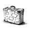 Hand sketch travel suitcase