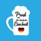 Hand sketched Beer Mug with Prost auf die deutsche Eincheit quote in German, translated Cheers for the German Unity day. 3th