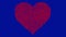 Hand Sketched Cartoon Heart on a Blue Screen Background