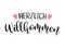 Hand sketched Herzlich Wilkommen quote in German. Translated Welcome. Lettering for poster, flyer, header, card