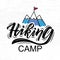 Hand sketched Hiking camp lettering typography. Concept for hiking camp, camping, night fishing camp, summer camp. Summer Camp
