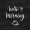 Hand sketched home Hello morning - typography lettering poster