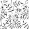 Hand sketched Jasmine seamless pattern. Botanical illustration with leaves and flowers. White Jasmine backdrop. Hand-drawn