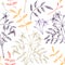 Hand sketched Jasmine seamless pattern in color. Botanical illustration with leaves and flowers. White Jasmine backdrop. Hand-