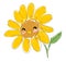 Hand sketched Sunflower cute flower print vector illustration