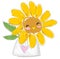 Hand sketched Sunflower cute flower print vector illustration