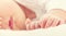 Hand of sleeping baby newborn close up