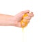 Hand smash egg yolk.