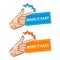 Hand snapping fingers icon set. Make it easy, simple action. Snap clicking gesture