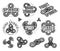 Hand spinner Emblems and Logos, fidget toys vector illustration