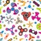 Hand spinner. Fidget toy seamless pattern