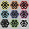 Hand spinner. Set of vector spinner fidget toy icons. Different colors.