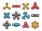 Hand spinner toys flat vector icons