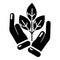 Hand sprout icon, simple black style