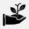 Hand sprout icon, simple black style