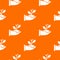 Hand sprout pattern vector orange