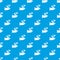 Hand sprout pattern vector seamless blue