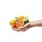 hand squeeze lemon orange AI generated