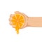 Hand squeezes an orange