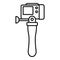 Hand stick camera icon, outline style