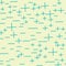 Hand stitch blue marks on yellow background plu and minus vector seamless repeat pattern