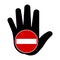Hand stop forbidden icon