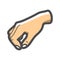 Hand stroking gesture Vector icon Cartoon illustration