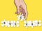 Hand and success puzzle business concept