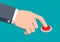 A hand in suit press button - Vector Illustration