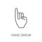 hand Swear linear icon. Modern outline hand Swear logo concept o