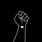 Hand symbol for black lives matter protest in USA to stop violence to black people.