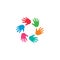 Hand symbol community care logo vector illustration