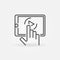 Hand with Tablet linear icon. Watching Videos vector symbol