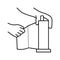 hand tearing paper towel line icon vector illustration