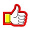 Hand thumb up flat icon. Like.