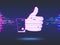 Hand with thumb up. icon. glitch design.
