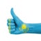 Hand with thumb up, Kazakhstan flag painted