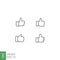 Hand thumb up, like, line icon set. OK Thumbs gesture for give vote