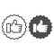 Hand with thumbs up line and glyph icon. Like vector illustration isolated on white. Good outline style design, designed