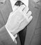 hand tie necktie of man in suit closeup, formal fashion