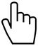 Hand tool pointer. Click cursor. Pressing finger symbol