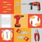 Hand tool vector seamless pattern construction handtools hammer pliers and screwdriver of toolbox illustration workshop