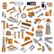 Hand tools and equipments sketch symbols