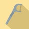 Hand tooth floss icon, flat style