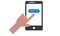 Hand Touch Android Mobile Phone - Online Pay Concept , Online Money Pay